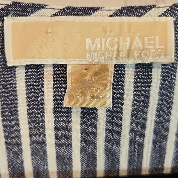 Michael Kors Striped Wrap Top Size M - Picture 4 of 8